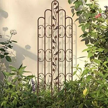 AMAGABELI GARDEN & HOME 2 Pack Large Garden Trellis 71” x 21” Heavy Duty Rustproof Brown Iron Plant Trellis for Potted Plant Support Tall Wall Metal Trellis for Rose Vine Vegetable Cucumber