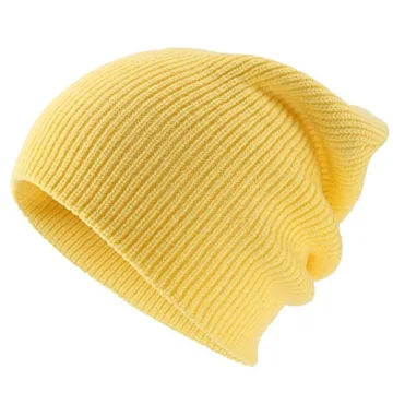 Connectyle Classic Men's Warm Winter Hats Acrylic Knit Cuff Beanie Cap Daily Beanie Hat (Light Yellow)
