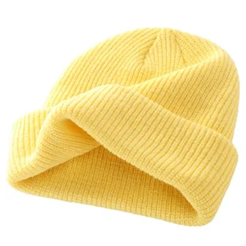 Connectyle Classic Men's Warm Winter Hats Acrylic Knit Cuff Beanie Cap Daily Beanie Hat (Light Yellow)