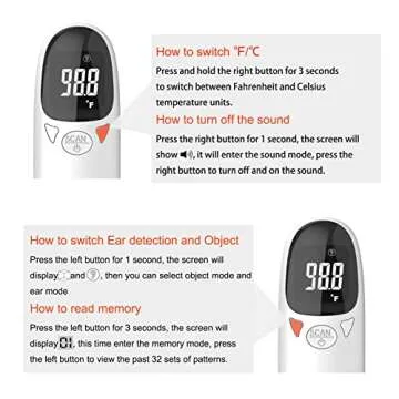 Pet Thermometer for Dog cat Rechargeable Infrared pet Ear Thermometer 1 Second Reading Fast and Accurate Temperature Detection, ℉/℃ Switchable