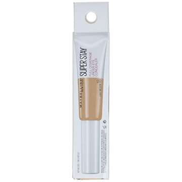Maybelline New York Super Stay Super Stay Full Coverage, Brightening, Long Lasting, Under-eye Concealer Liquid Makeup For Up To 24H Wear, With Paddle Applicator, Light/Medium, 0.23 fl. oz.