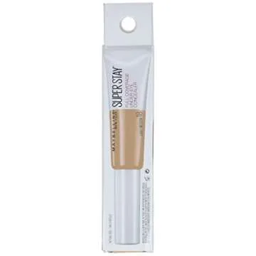 Maybelline New York Super Stay Super Stay Full Coverage, Brightening, Long Lasting, Under-eye Concealer Liquid Makeup For Up To 24H Wear, With Paddle Applicator, Light/Medium, 0.23 fl. oz.