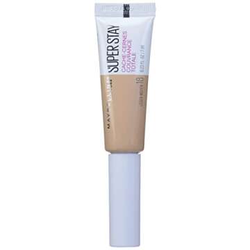Maybelline New York Super Stay Super Stay Full Coverage, Brightening, Long Lasting, Under-eye Concealer Liquid Makeup For Up To 24H Wear, With Paddle Applicator, Light/Medium, 0.23 fl. oz.