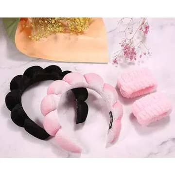 BEBEEPOO Velvet Headband Set for Makeup and Skincare