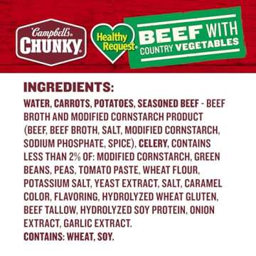 Campbell’s Chunky Healthy Request Soup, Beef Soup with Country Vegetables, 18.8 Oz Can (Case of 12)