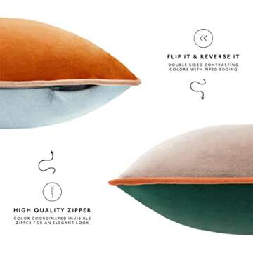 MONDAY MOOSE Decorative Velvet Pillow Covers Set of 4