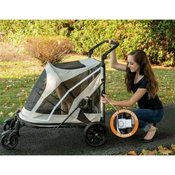Pet Gear NO-Zip Stroller with Gel-Filled Tires