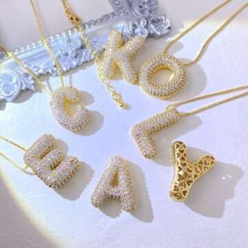 Charming Qyalie Bubble Letter Necklace for Women