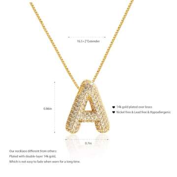 Charming Qyalie Bubble Letter Necklace for Women