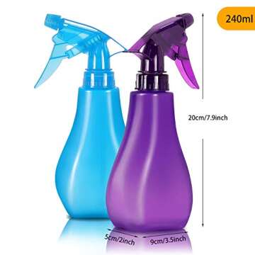 8 Oz Empty Plastic Spray Bottles with Adjustable Nozzle - Durable Trigger Sprayer with Mist & Stream...