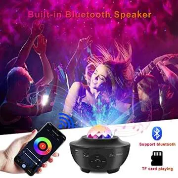 Bluetooth Star Projector Night Light for Kids - Compatible with Alexa & Google, Large Coverage, Ideal Christmas Gift