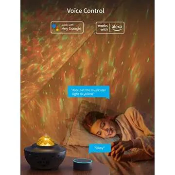 Bluetooth Star Projector Night Light for Kids - Compatible with Alexa & Google, Large Coverage, Ideal Christmas Gift