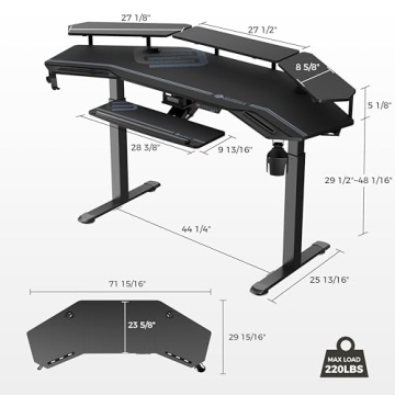 EUREKA ERGONOMIC Gaming Desk with Adjustable Height