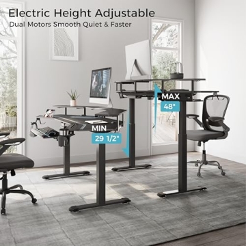 EUREKA ERGONOMIC Gaming Desk with Adjustable Height