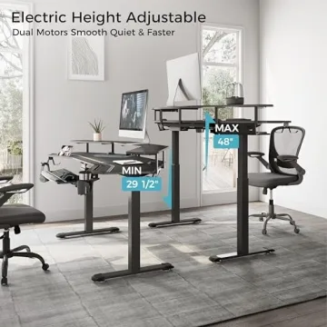 EUREKA ERGONOMIC Gaming Desk with Adjustable Height