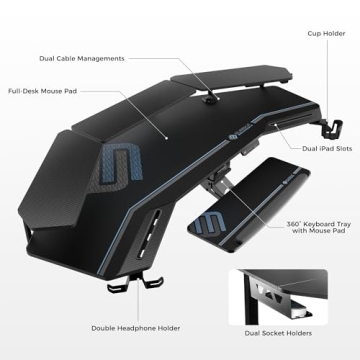 EUREKA ERGONOMIC Gaming Desk with Adjustable Height