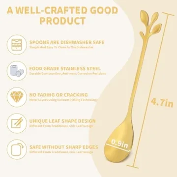 Elegant 20 Pack Stainless Steel Dessert Spoons - Gold Finish