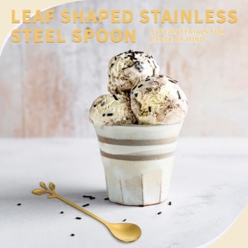 Elegant 20 Pack Stainless Steel Dessert Spoons - Gold Finish