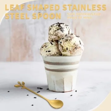 Elegant 20 Pack Stainless Steel Dessert Spoons - Gold Finish