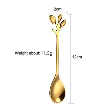 Elegant 20 Pack Stainless Steel Dessert Spoons - Gold Finish