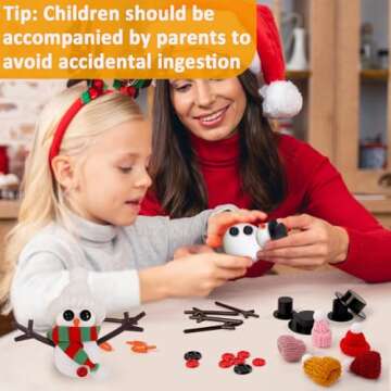 Cosweet 290 Pcs Snowman Crafts Buttons Kit for Kids- Build a Snowman Kit for Party Favors Winter Activities DIY Crafts Sewing Christmas Stocking Stuffers Gift 3 Years + Kids