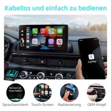 Pashlysh Wireless Carplay Adapter for iPhone, 2024 Upgrade, USB CarPlay Wireless Stick, Easy Plug an...