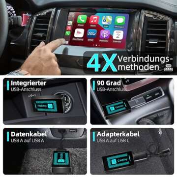 Pashlysh Wireless Carplay Adapter for iPhone, 2024 Upgrade, USB CarPlay Wireless Stick, Easy Plug and Play, Compatible with 2016 and Newer Cars and iPhone iOS 10+