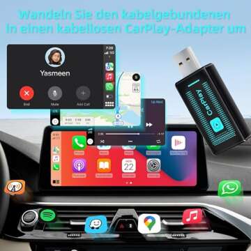 Pashlysh Wireless Carplay Adapter for iPhone, 2024 Upgrade, USB CarPlay Wireless Stick, Easy Plug and Play, Compatible with 2016 and Newer Cars and iPhone iOS 10+