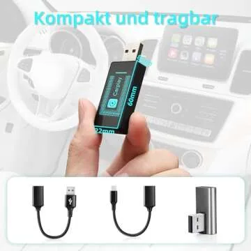 Pashlysh Wireless Carplay Adapter for iPhone, 2024 Upgrade, USB CarPlay Wireless Stick, Easy Plug and Play, Compatible with 2016 and Newer Cars and iPhone iOS 10+