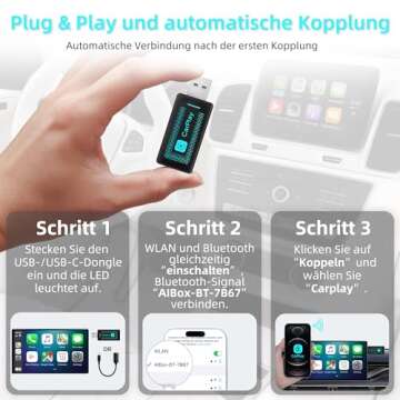 Pashlysh Wireless Carplay Adapter for iPhone, 2024 Upgrade, USB CarPlay Wireless Stick, Easy Plug and Play, Compatible with 2016 and Newer Cars and iPhone iOS 10+