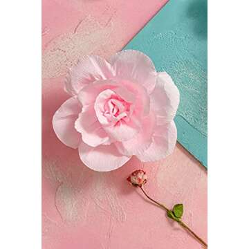 MEJOY Paper Flower Decorations for Wall - Large Flower Wall Decor - White Pink Paper Flowers Wall Decor for Birthday Wedding Backdrop Baby Nursery Wall Decor Baby Showers