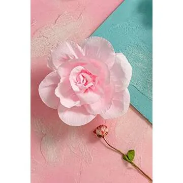 MEJOY Paper Flower Decorations for Wall - Large Flower Wall Decor - White Pink Paper Flowers Wall Decor for Birthday Wedding Backdrop Baby Nursery Wall Decor Baby Showers