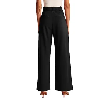 KUNMI Women's High Waisted Wide Leg Dress Pants