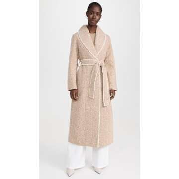 Avec Les Filles Women's Belted Coat - Chic Camel Melange Outerwear