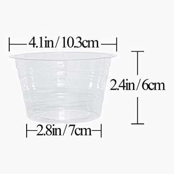 Riefie 12 Pack of 4 inch Plastic Plant Saucer, Clear Drip Trays for Indoors & Outdoor Plants, Thin Deep Flower Pot (4'')