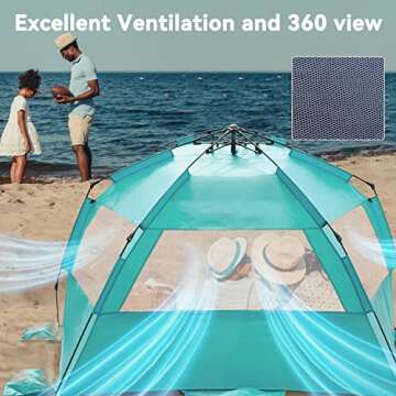 KO-ON Pop Up Beach Tent Easy Portable Sun Shelter