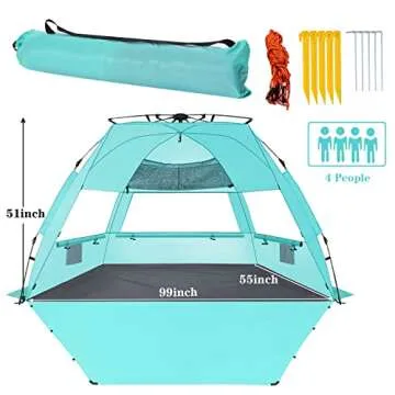 KO-ON Pop Up Beach Tent Easy Portable Sun Shelter