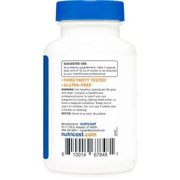 Nutricost Vitamin B12 (Methylcobalamin) 1000mcg, 120 Capsules - Vegetarian, Non-GMO & Gluten Free B12 Supplement