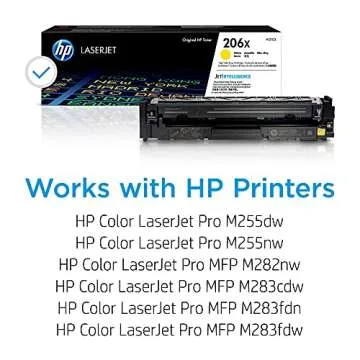 HP 206X Yellow High-yield Toner Cartridge | Works with HP Color LaserJet Pro M255, HP Color LaserJet...