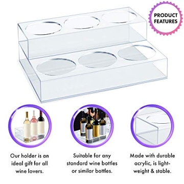 Elegant 6-Bottle Acrylic Wine and Syrup Display Stand