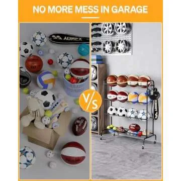 EXTCCT Basketball Rack for Easy Sports Gear Organization