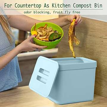 LALASTAR Kitchen Compost Bin, Hanging Trash Can with Lid for Kitchen Cabinet Door, Under Sink, Wall ...