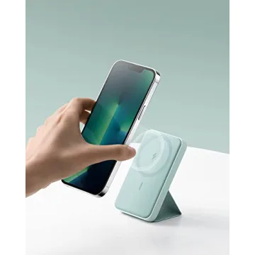 Anker 622 Magnetic Wireless Portable Charger (MagGo), 5000mAh Foldable Magnetic Battery and USB-C for iPhone 13/12 Series (Buds Green)