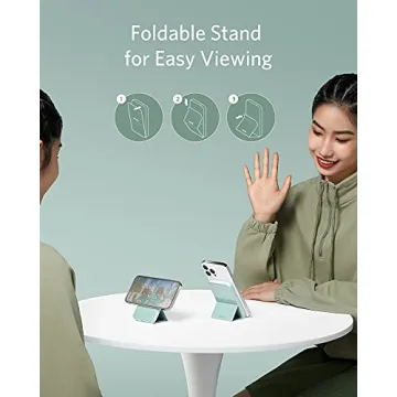 Anker 622 Magnetic Wireless Portable Charger (MagGo), 5000mAh Foldable Magnetic Battery and USB-C for iPhone 13/12 Series (Buds Green)