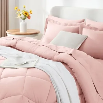 CozyLux Queen Comforter Set 7 Pieces Stylish Bedding