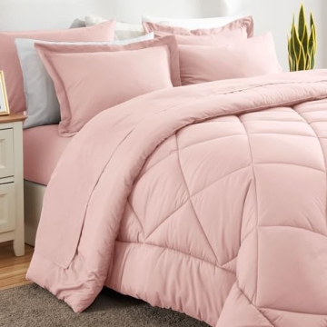 CozyLux Queen Comforter Set 7 Pieces Stylish Bedding
