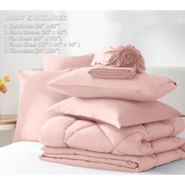 CozyLux Queen Comforter Set 7 Pieces Stylish Bedding
