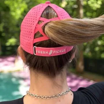 Fresh Pickle Pickleball Cap for Women – Lightweight, Moisture-Wicking, Adjustable Hat with Embroidered Design – Perfect Pickleball Accessories & Gifts for Players, and Fans Pink