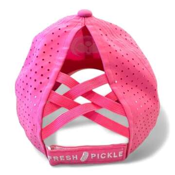 Fresh Pickle Pickleball Cap for Women – Lightweight, Moisture-Wicking, Adjustable Hat with Embroidered Design – Perfect Pickleball Accessories & Gifts for Players, and Fans Pink