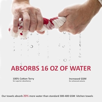 Valentines Kitchen Towels Set of 3 - 100% Cotton & Super Absorbent